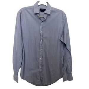 Polo Ralph Lauren Button Down Dress Shirt Size Medium Blue White Plaid Classic